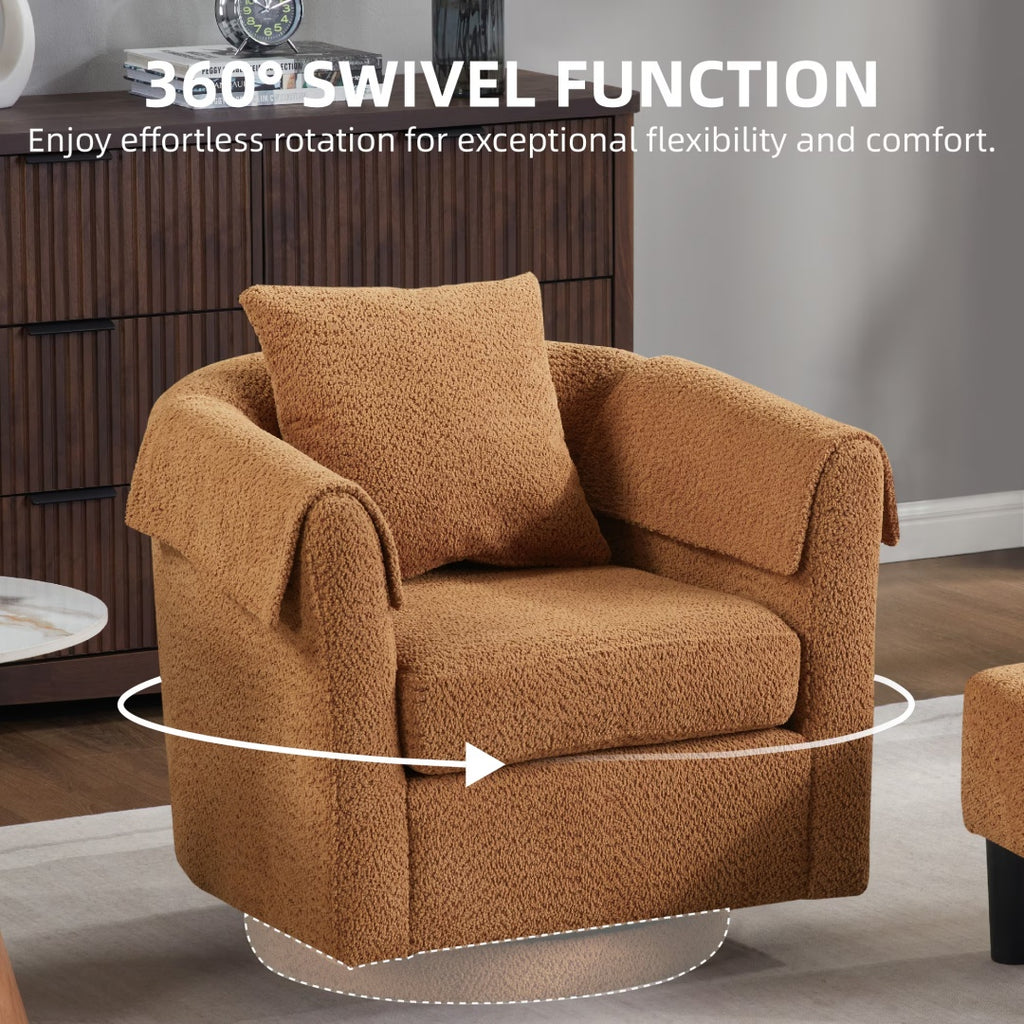 The Solenne Swivel Lounge Chair & Ottoman Set