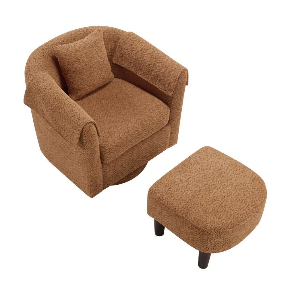 The Solenne Swivel Lounge Chair & Ottoman Set