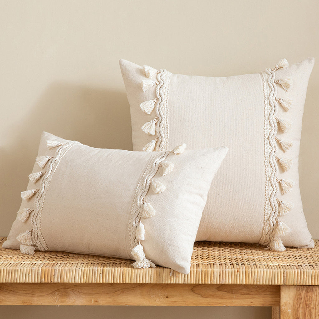 Ivory Fringe Cushion Cover