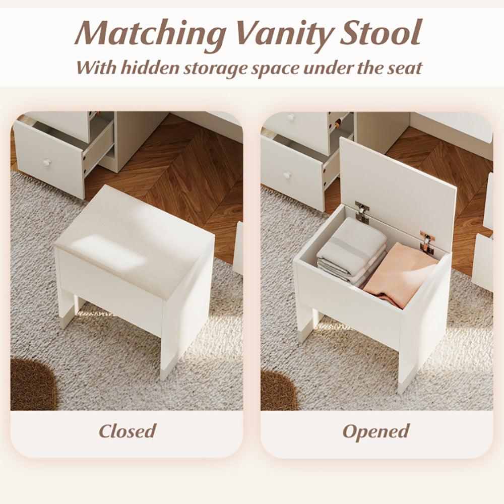 Lumière Haven Vanity Desk & Stool Set