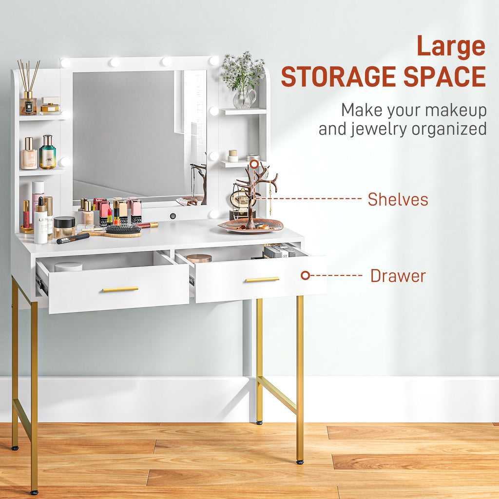 The Elara Luxe LED Vanity Desk Set