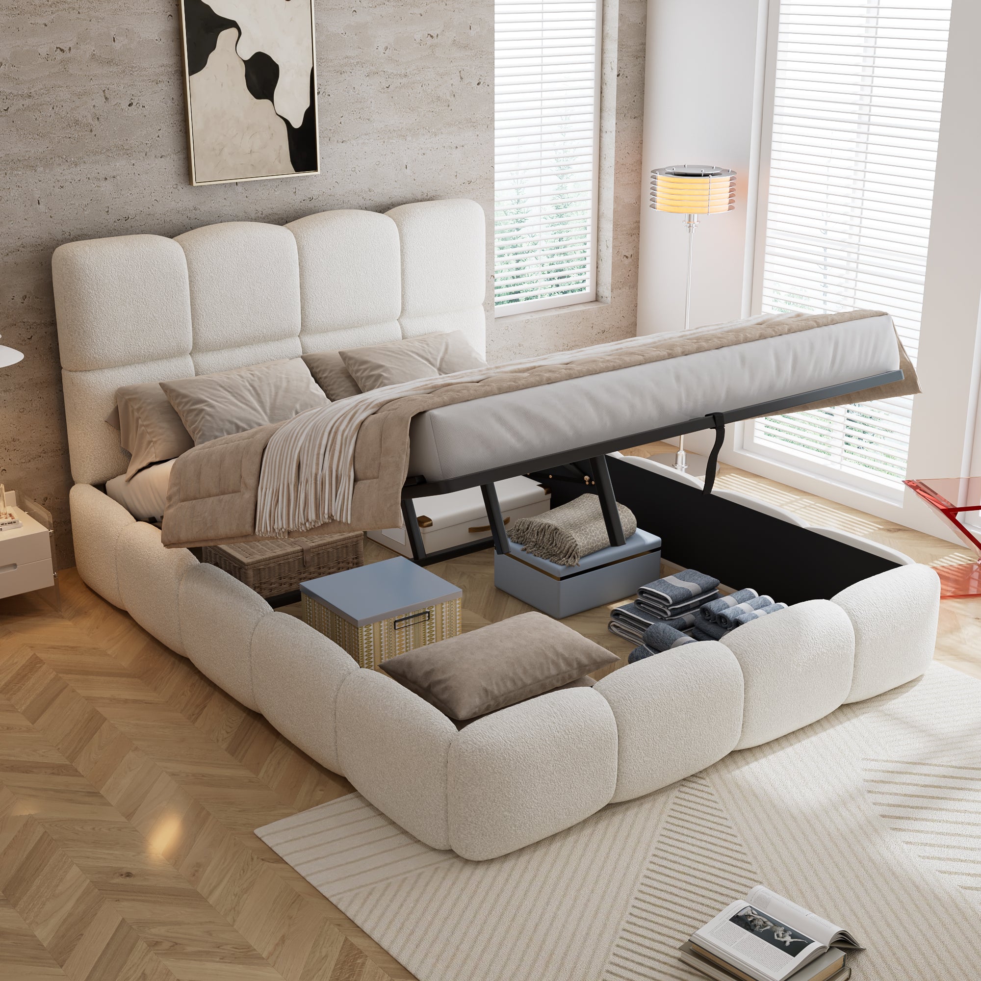 The Elara Velvet Storage Bed – Double